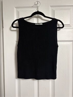 Abercrombie & Fitch Black Ribbed Tank Top- High Neck